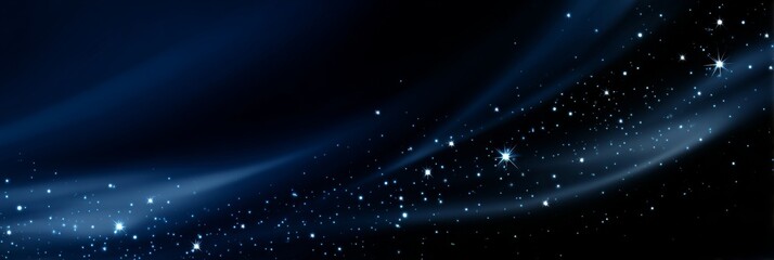 Obraz premium Minimalist galaxy illustration with bright stars on a deep navy backdrop, glowing softly with refined cosmic elegance.