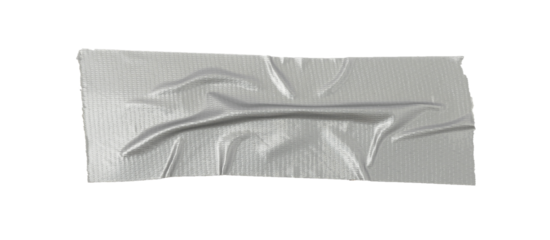 Gray duct tapes isolated on a transparent background,