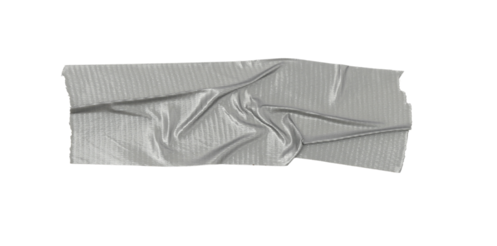 Gray duct tapes isolated on a transparent background,