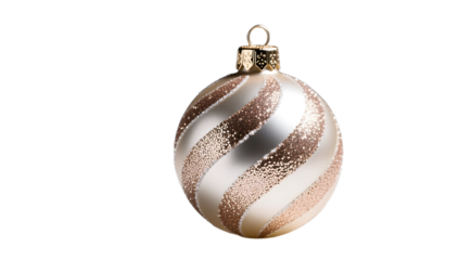 Christmas bauble with glitter pattern isolated on white background