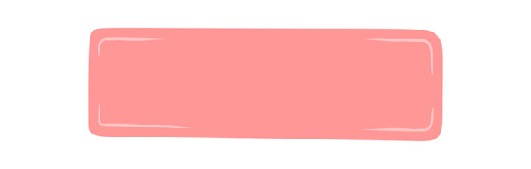 Pink organic hand drawn rectangle banner with soft patch shape and blob label. Minimal background style for text, card mockup or poster template with decorative effect.