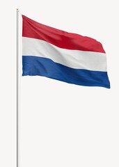 Flag of Netherlands on pole