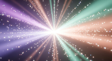 Abstract exploding light particles creating futuristic data stream