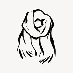 Scarf collage element, drawing illustration