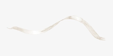 White ribbon, watercolor illustration