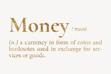 Money definition, gold dictionary word