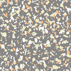 Geometric terrazzo seamless pattern. Abstract colourful modern background. Stone fashion design for web and print. Venetian tile, flooring home decor. Chaotic pastel texture.