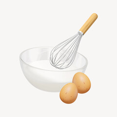 3D baking whisk, element illustration