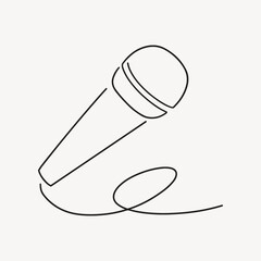 Microphone, minimal line art illustration