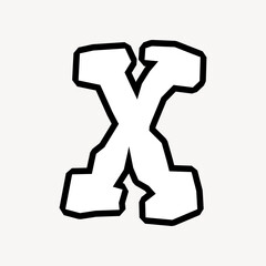 X letter, street graffiti English alphabet