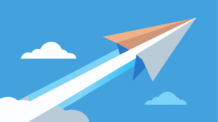 Fototapeta premium A paper airplane soaring through the sky indicating agility and the ability to adapt to changing market conditions.