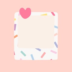 Confetti pattern frame, instant photo clipart