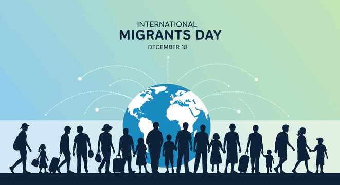 Celebrate International Migrants Day with a powerful visual representing global connection and shared humanity, ideal for social campaigns and awareness initiatives, December 18