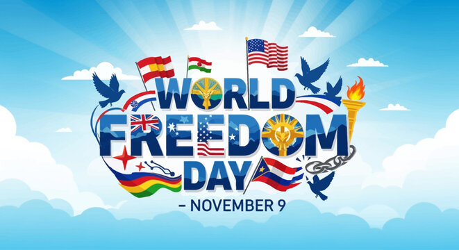 Celebrate World Freedom Day this November 9th with vibrant global unity, promoting peace and solidarity for a brighter future filled with hope and international cooperation