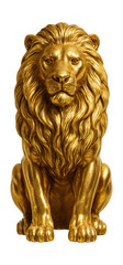 A gold-tone lion statue with detailed mane, perfect for an elegant study.