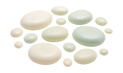 Flat, pebble-like glowing stones for balcony decor, adding a warm, subtle light.