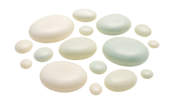 Flat, pebble-like glowing stones for balcony decor, adding a warm, subtle light.