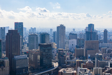 日本の都市風景　大阪府大阪市　梅田スカイビルからの眺望