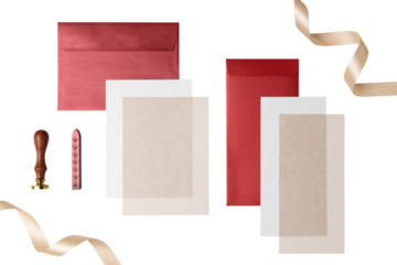 Aesthetic envelope png, red corporate identity design