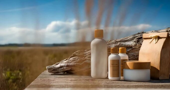 Empty Product Packaging Natural Wood Outdoors Branding