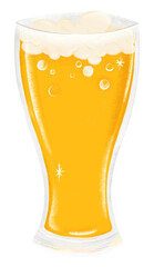 Beer glass png sticker, pint, celebration drink graphic, transparent background