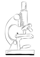 Microscope png line art, transparent background