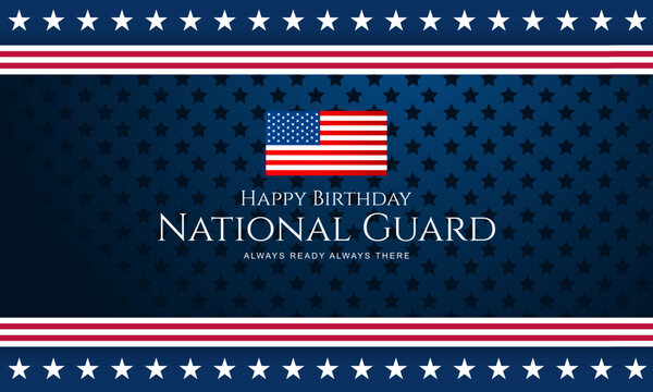 United States National Guard Birthday December 13 Background Vector Illustration