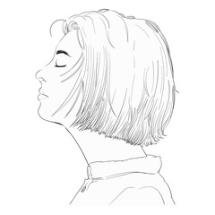 Png human face illustration element, transparent background