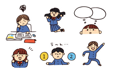 学生のイラストセット