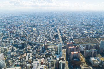 Obraz premium 日本の都市風景 大阪府大阪市 あべのハルカスからの眺望