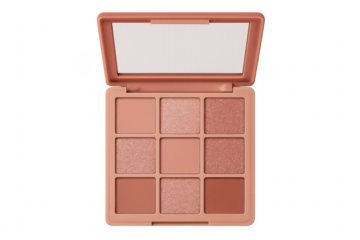 Eyeshadow palette with nude and glitter shades