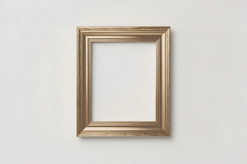 Ornate golden frame against a plain wall, suggesting potential for art display.