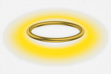 Glowing golden ring radiates light, creating a mesmerizing, ethereal circular aura.