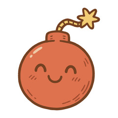 Cute smiling cartoon bomb vector