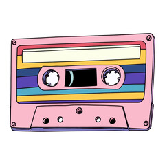 Naklejka premium Music tape illustration cassette nostalgia vector
