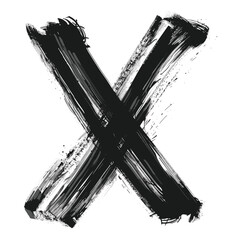 Alphabet X marker brush art illustration brushstroke vector