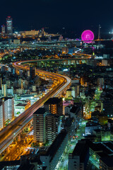 Fototapeta premium 日本の都市風景 大阪夜景 大阪ベイタワーからの眺望