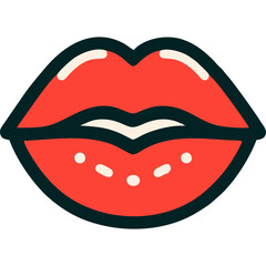Red Lips Vector Icon