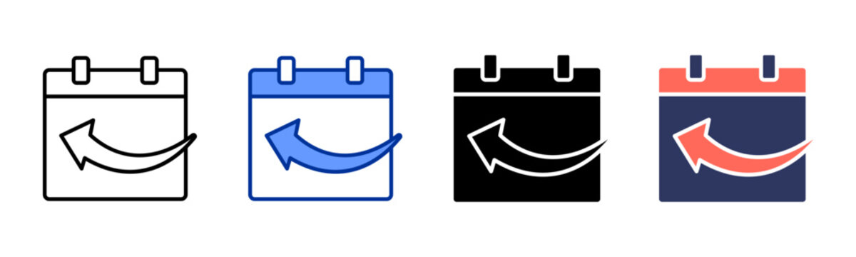 Reschedule icon sheet multiple style collection