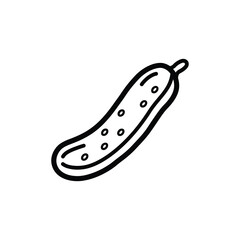 Cucumber black icon food and white background. vector design