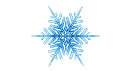Blue Crystal Snowflake with Intricate Ice Patterns Representing Winter Holiday Season Frosty Beauty or Festive Decoration Design, png image