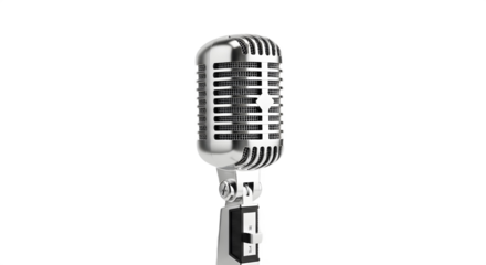 Vintage Silver Microphone with Classic Design Representing Broadcasting Journalism Radio Show or Retro Music Performance Icon, png