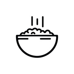 Fototapeta premium Rice Bowl black Icon color Illustration on white background.