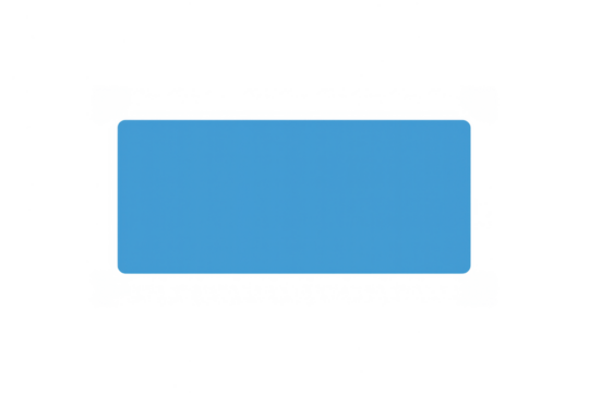 Blue rectangle shape with rounded corners on a transparent background for graphic design and placeholder content