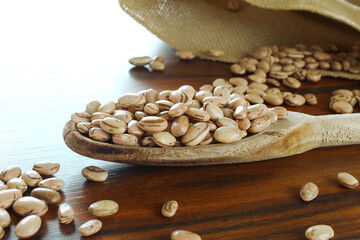 Beans spoon. Carioca grain. Brazilian bean.