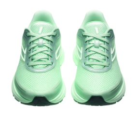 Glow-in-the-dark running shoes featuring reflective details and breathable mesh panels.