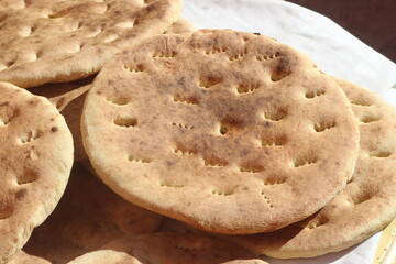 Khobz Close Up, Traditional Moroccan Bread