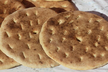 Khobz Close Up, Traditional Moroccan Bread, Amazigh Bread