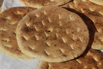 Khobz Close Up, Traditional Moroccan Bread, Amazigh Bread