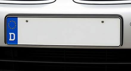 Blank License Plate Close-up
